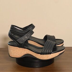Clark’s Chelseah Gem Cork Wedge Sandal - Leather, Cork, US 12
